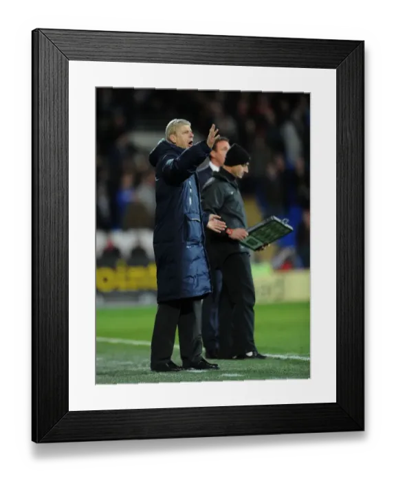 Framed Print : Arsene Wenger Leads Arsenal Against Cardiff City in the 2013-14 Premier League