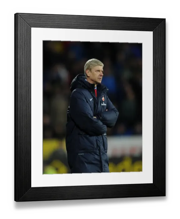 Framed Print : Arsene Wenger Leads Arsenal Against Cardiff City in 2013-14 Premier League