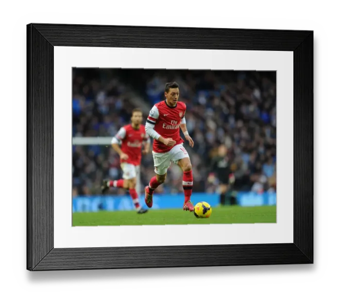 Framed Print : Mesut Ozil: Clash at the Etihad - 2013-14 Premier League