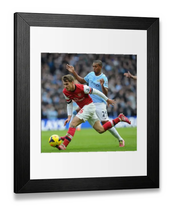 Framed Print : Ramsey vs Fernandinho: Clash of the Midfield Titans - Manchester City vs Arsenal (2013-14)