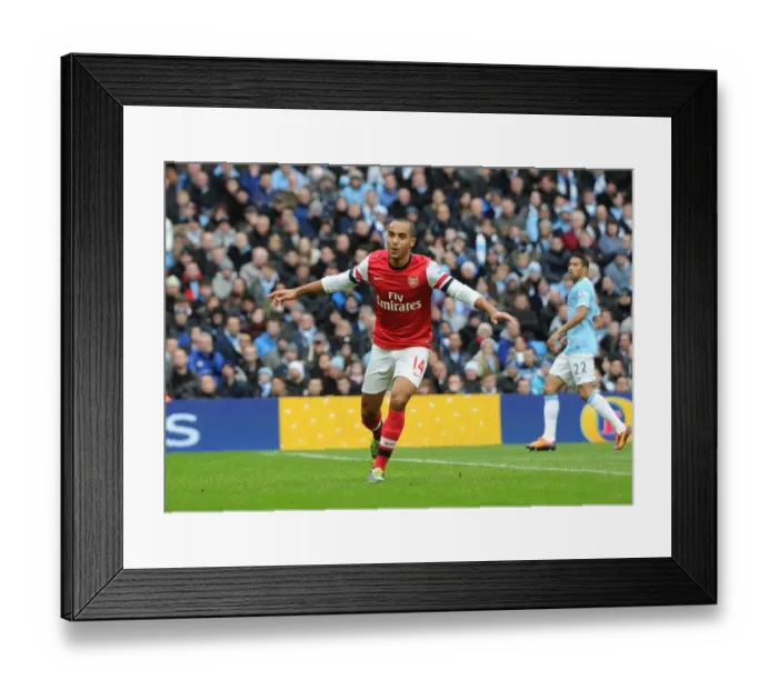Framed Print : Theo Walcott's Goal: Manchester City vs. Arsenal, Premier League 2013-14 Framed Print : Theo Walcott's Goal: Manchester City vs. Arsenal, Premier League 2013-14