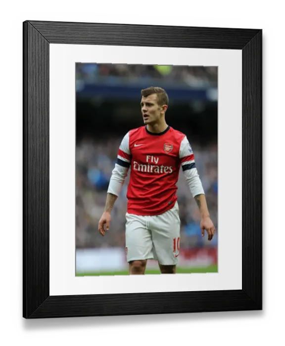 Framed Print : Jack Wilshere: Arsenal's Midfield Maestro Faces Manchester City (2013-14)