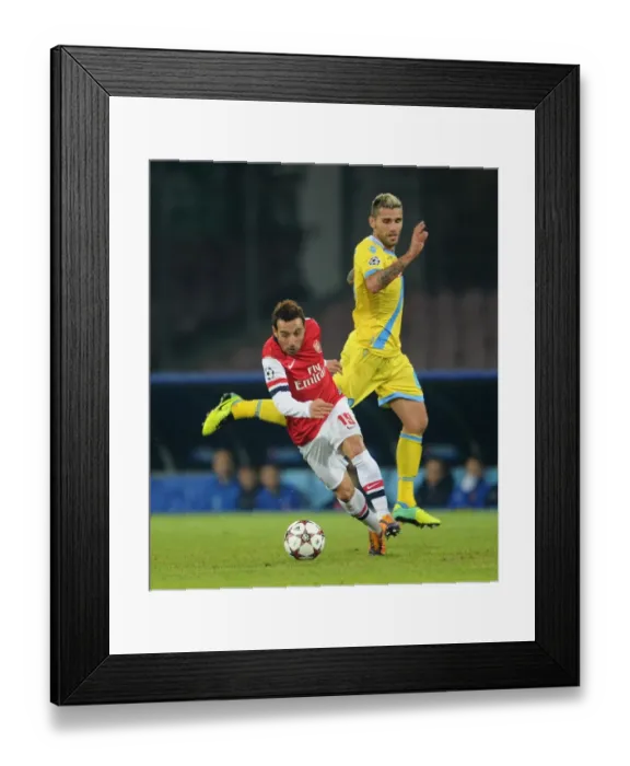 Framed Print : Santi Cazorla Outmaneuvers Valon Behrami: Napoli vs Arsenal, UEFA Champions League, 2013 Framed Print : Santi Cazorla Outmaneuvers Valon Behrami: Napoli vs Arsenal, UEFA Champions League, 2013