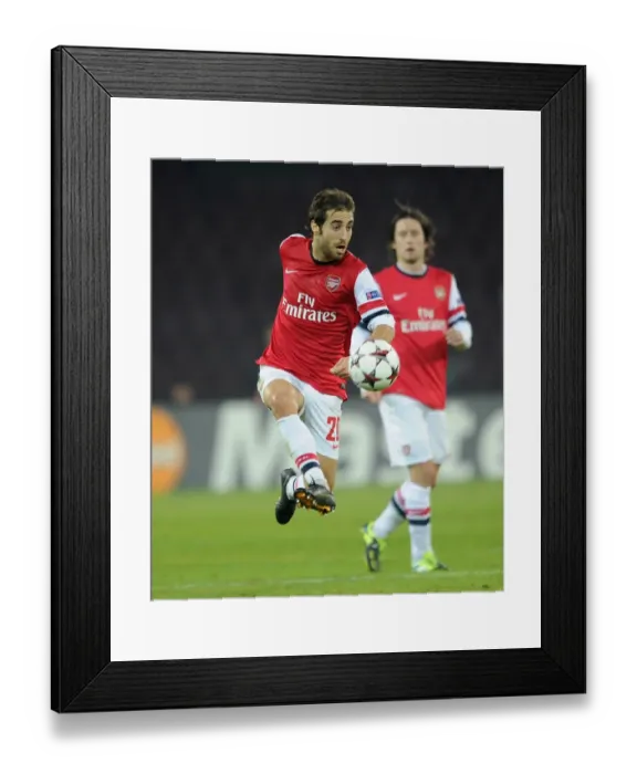 Framed Print : Mathieu Flamini in Action: Napoli vs Arsenal, UEFA Champions League 2013-14