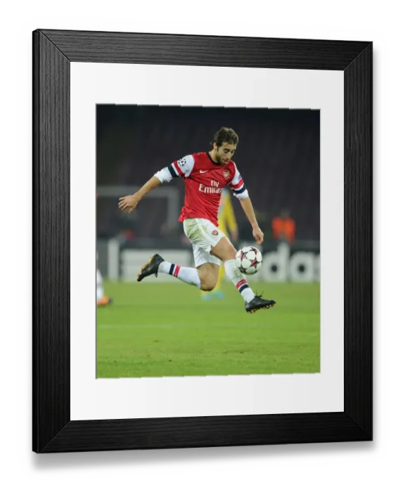 Framed Print : Flamini in Action: Napoli vs. Arsenal, UEFA Champions League 2013-14