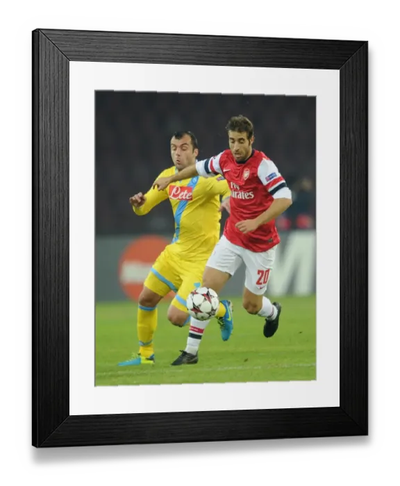 Framed Print : Clash of Titans: Flamini vs. Pandev - Napoli vs. Arsenal, UEFA Champions League, 2013