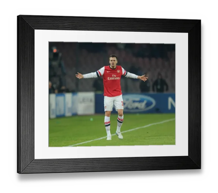Framed Print : Carl Jenkinson in Action for Arsenal vs. SSC Napoli, UEFA Champions League (December 2013)