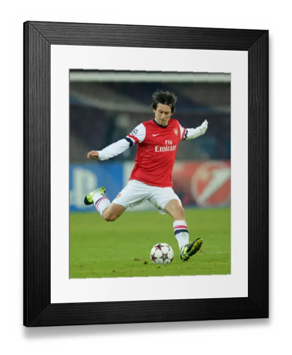 Framed Print : Tomas Rosicky in Action: Napoli vs. Arsenal, UEFA Champions League 2013-14