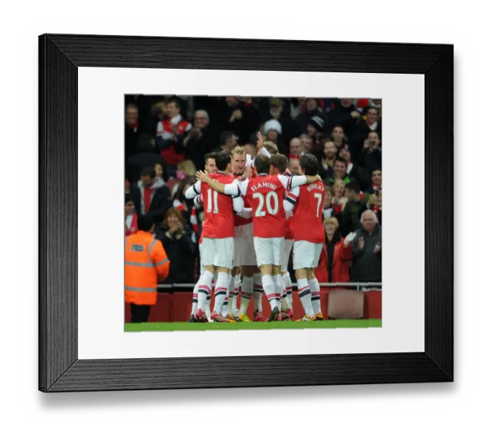 Framed Print : Nicolas Bendtner's Goal Celebration: Arsenal vs. Hull City, Premier League 2013-14 Framed Print : Nicolas Bendtner's Goal Celebration: Arsenal vs. Hull City, Premier League 2013-14