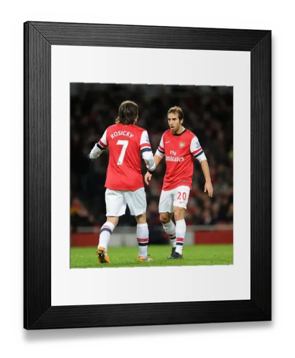 Framed Print : Arsenal's Flamini and Rosicky in Action against Hull City (2013-14) Framed Print : Arsenal's Flamini and Rosicky in Action against Hull City (2013-14)