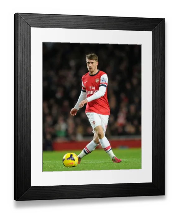 Framed Print : Aaron Ramsey in Action: Arsenal vs Hull City, Premier League 2013-14