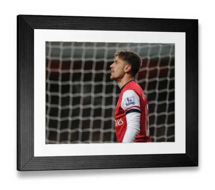 Framed Print : Aaron Ramsey in Action: Arsenal vs Hull City, Premier League 2013-14