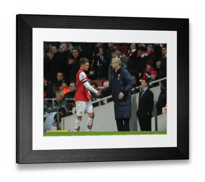 Framed Print : Arsene Wenger and Aaron Ramsey: A Pre-Match Handshake at Arsenal's Emirates Stadium (Arsenal v Hull City, 2013-14) Framed Print : Arsene Wenger and Aaron Ramsey: A Pre-Match Handshake at Arsenal's Emirates Stadium (Arsenal v Hull City, 2013-14)