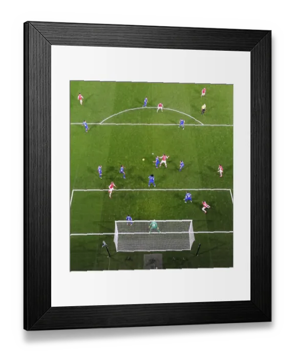 Framed Print : Action in the 18 yard box. Arsenal 1: 1 Everton. Barclays Premier League. Emirates Stadium, 8  /  12  /  13