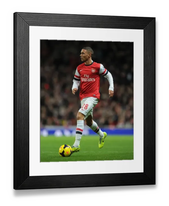 Framed Print : Kieran Gibbs (Arsenal). Arsenal 1: 1 Everton. Barclays Premier League. Emirates Stadium, 8  /  12  /  13