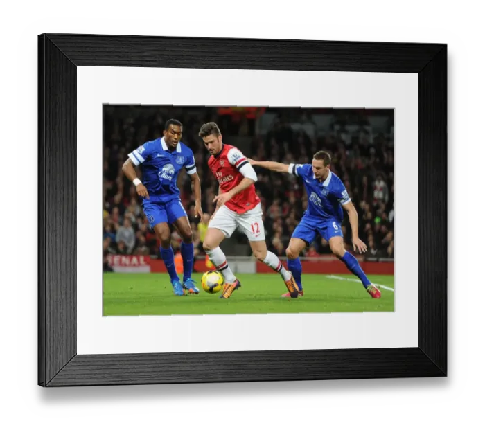 Framed Print : Clash at Emirates: Giroud vs. Jagielka & Distin (Arsenal v Everton, 2013-14) Framed Print : Clash at Emirates: Giroud vs. Jagielka & Distin (Arsenal v Everton, 2013-14)