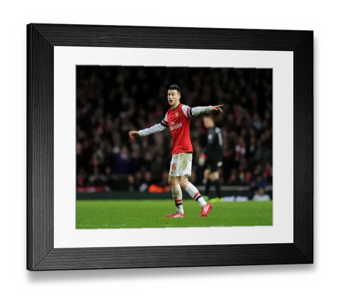 Framed Print : Laurent Koscielny: Arsenal's Defensive Powerhouse vs. Everton (2013-14)