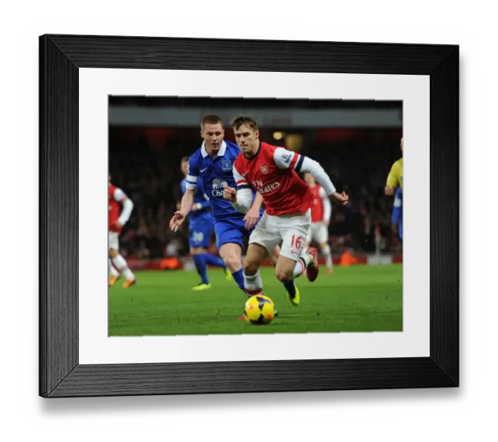 Framed Print : Ramsey Outruns McCarthy: Arsenal vs. Everton, Premier League, 2013