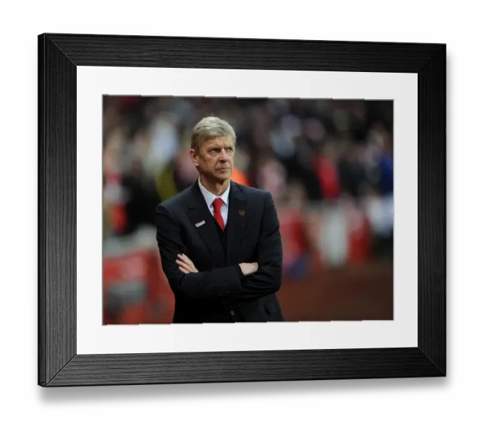 Framed Print : Arsene Wenger: Arsenal Manager at Emirates Stadium (vs. Everton, 2013-14)