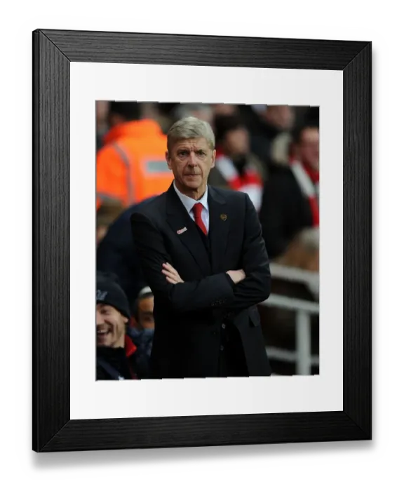 Framed Print : Arsene Wenger: Arsenal Manager before Arsenal vs Everton, Premier League 2013-14
