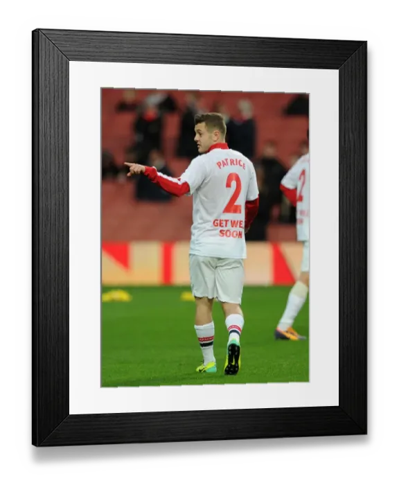 Framed Print : Jack Wilshere Pays Tribute to Pat Rice: Arsenal vs Everton, Premier League 2013-14