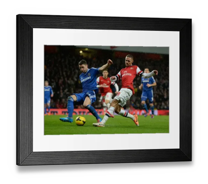 Framed Print : Arsenal vs. Chelsea: Clash between Kieran Gibbs and Gary Cahill