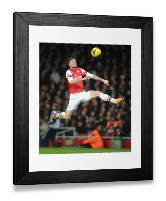 Framed Print : Olivier Giroud (Arsenal). Arsenal 0: 0 Chelsea. Barclays Premier League. Emirates Stadium, 23  /  12  /  13