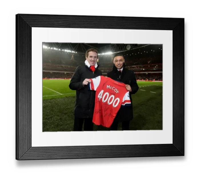 Framed Print : AP McCoy Honored with Signed Arsenal Shirt by Alex Oxlade-Chamberlain at Arsenal vs Chelsea (2013-14) Framed Print : AP McCoy Honored with Signed Arsenal Shirt by Alex Oxlade-Chamberlain at Arsenal vs Chelsea (2013-14)