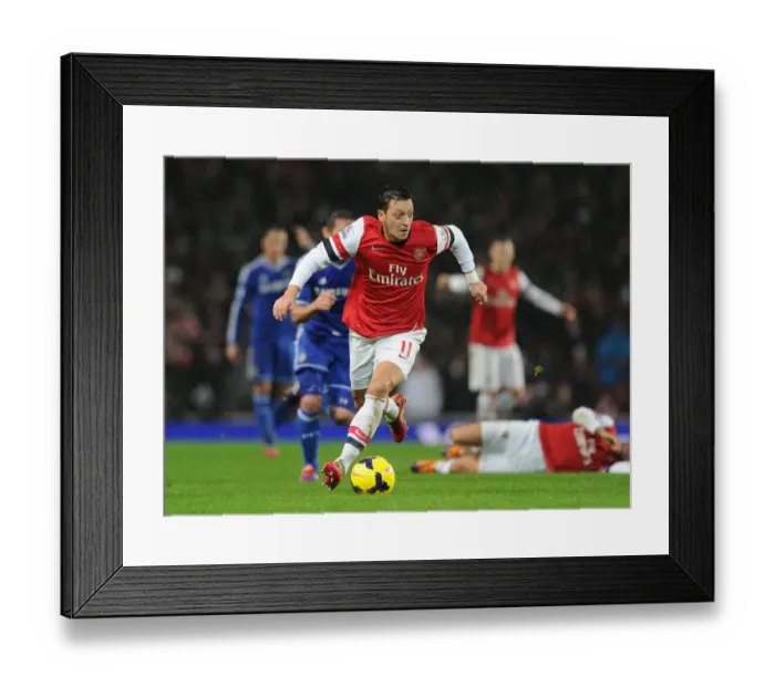 Framed Print : Mesut Ozil in Action: Arsenal vs. Chelsea, Premier League 2013-14