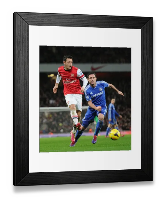 Framed Print : Mesut Ozil vs. Frank Lampard: Battle at the Emirates - Arsenal v Chelsea (2013-14)