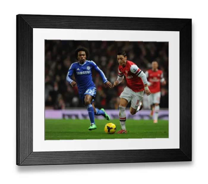 Framed Print : Mesut Ozil vs. Willian: A Football Rivalry Unfolds - Arsenal vs. Chelsea (2013-14)