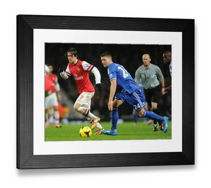 Framed Print : Arsenal's Rosicky Outmaneuvers Chelsea's Cahill in Premier League Clash Framed Print : Arsenal's Rosicky Outmaneuvers Chelsea's Cahill in Premier League Clash