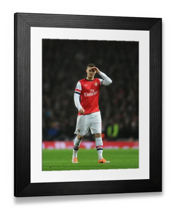 Framed Print : Thomas Vermaelen in Action: Arsenal vs. Chelsea, Premier League 2013-14