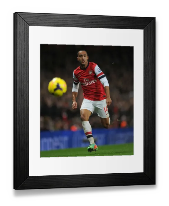 Framed Print : Theo Walcott in Action: Arsenal vs. Chelsea, Premier League 2013-14