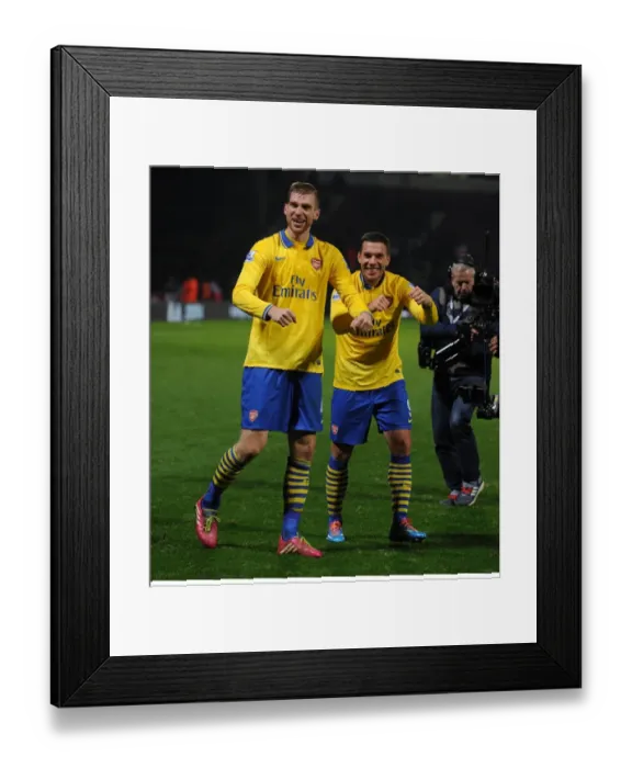Framed Print : Celebrating Victory: Per Mertesacker and Lukas Podolski, Arsenal Football Club Framed Print : Celebrating Victory: Per Mertesacker and Lukas Podolski, Arsenal Football Club
