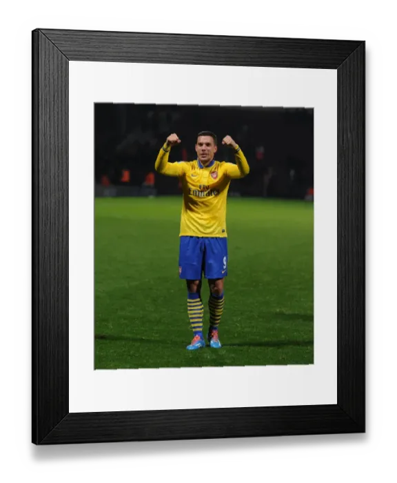 Framed Print : Lukas Podolski's Goal: Arsenal's Victory Over West Ham United (2013-14) Framed Print : Lukas Podolski's Goal: Arsenal's Victory Over West Ham United (2013-14)