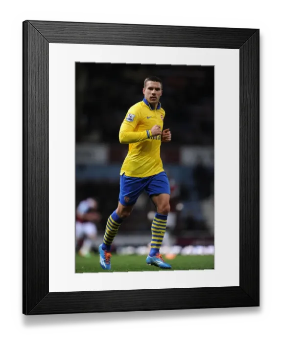 Framed Print : Lukas Podolski in Action: West Ham United vs. Arsenal, Premier League 2013-14 Framed Print : Lukas Podolski in Action: West Ham United vs. Arsenal, Premier League 2013-14