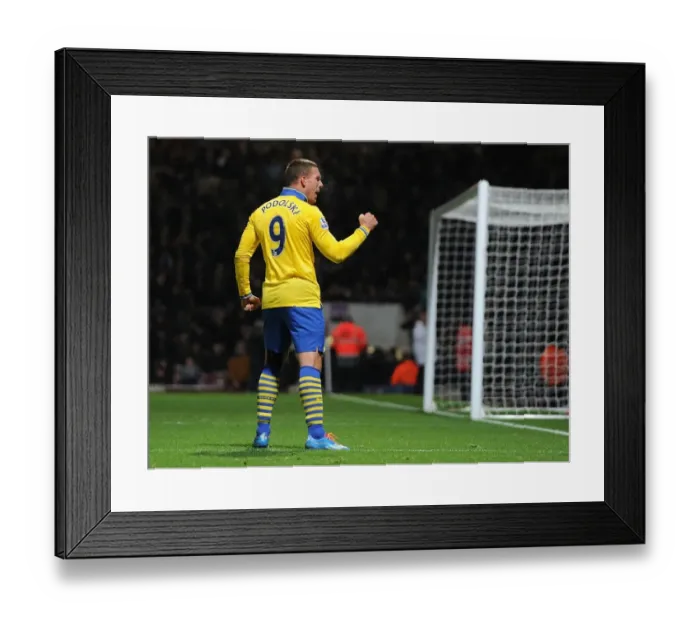 Framed Print : Lukas Podolski's Hat-Trick: Arsenal's Victory over West Ham United (2013-14)