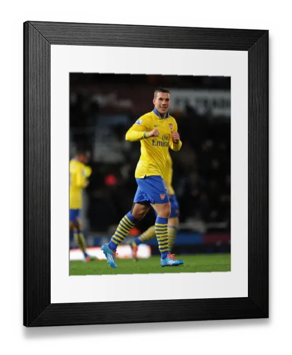 Framed Print : Lukas Podolski's Hat-Trick: Arsenal's Triumph over West Ham United (December 2013) Framed Print : Lukas Podolski's Hat-Trick: Arsenal's Triumph over West Ham United (December 2013)