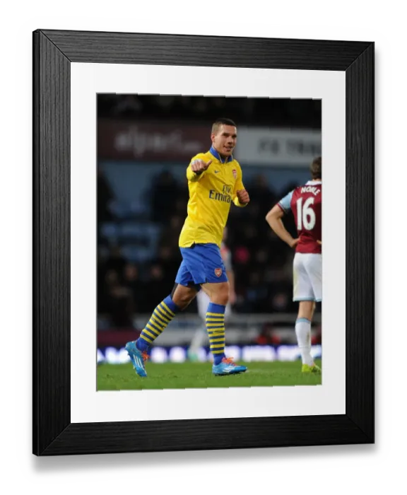 Framed Print : Lukas Podolski's Hat-Trick: Arsenal's Victory over West Ham United (December 2013)