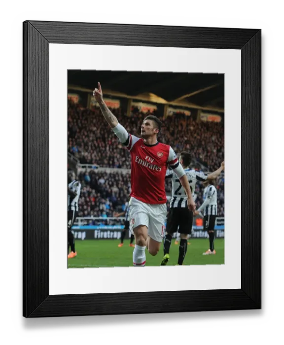 Framed Print : Olivier Giroud's Thrilling Goal: Arsenal's Premier League Victory Over Newcastle United (December 2013)