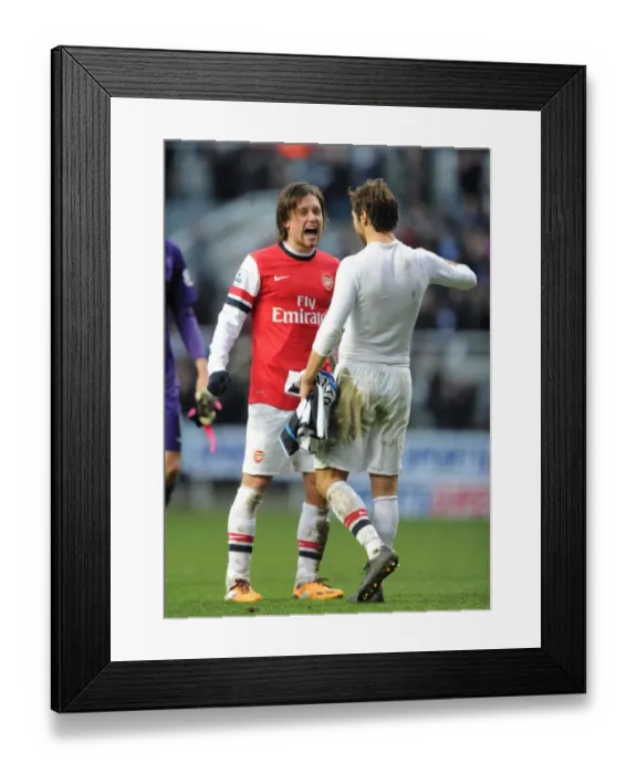 Framed Print : Arsenal's Glory: Rosicky and Flamini's Victory Dance against Newcastle United (2013-14)