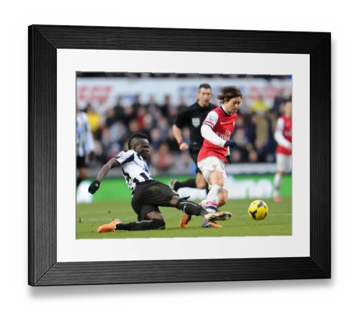 Framed Print : Clash of Midfield Titans: Rosicky vs. Tiote (Newcastle vs. Arsenal, 2013-14)