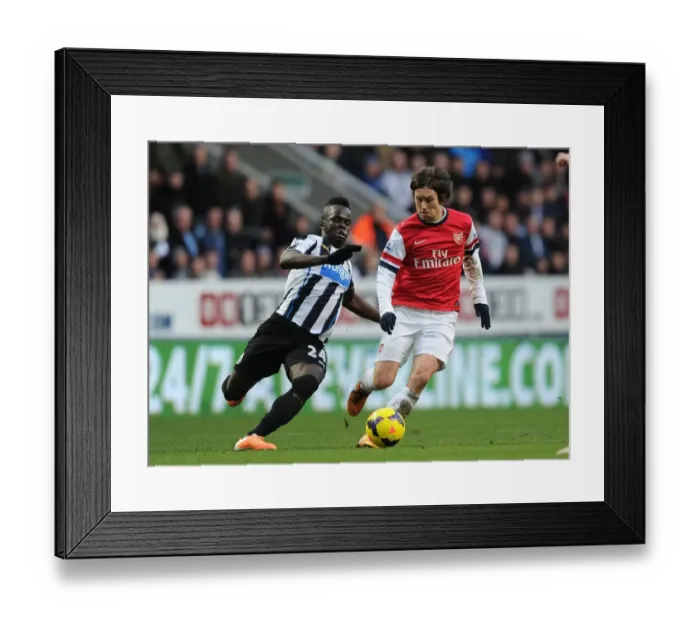 Framed Print : Agile Rosicky Outmaneuvers Tiote: A Midfield Masterclass from Arsenal vs Newcastle United (2013-14)