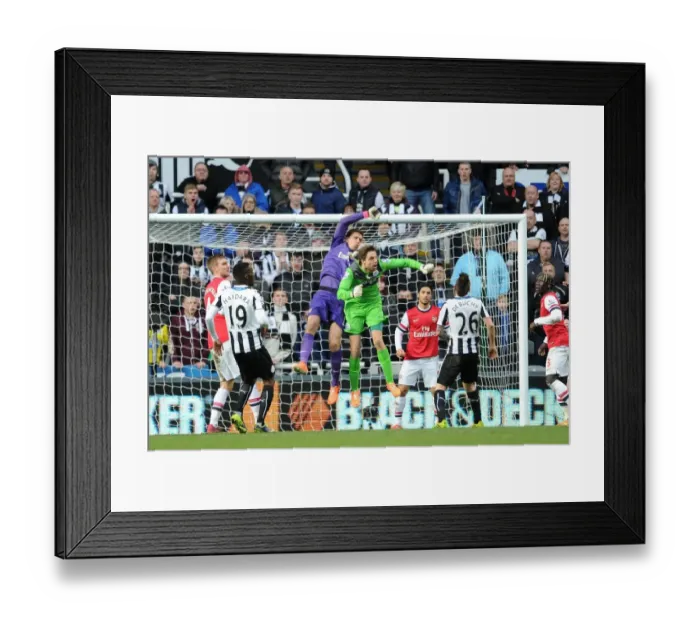 Framed Print : Wojciech Szczesny vs. Tim Krul: Battle for Ball Possession (Newcastle United vs. Arsenal, 2013-14)