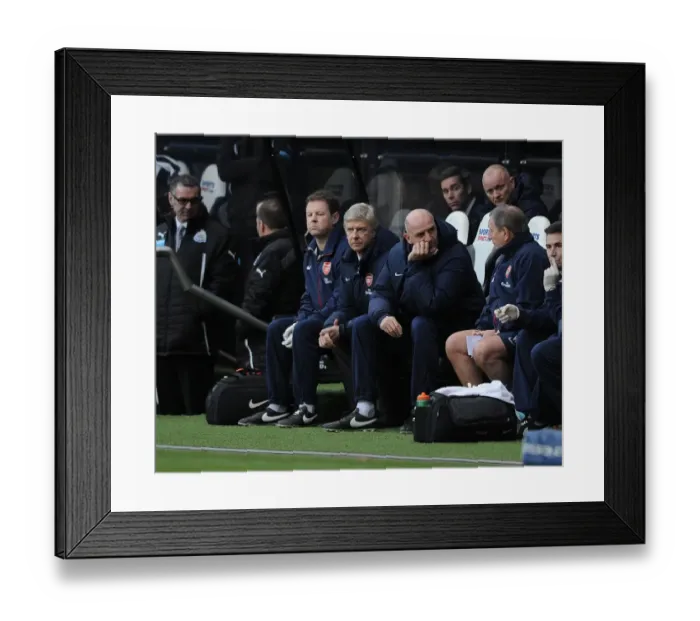 Framed Print : Arsene Wenger and Steve Bould: Focused at St. James Park (Newcastle United vs Arsenal, 2013-14)