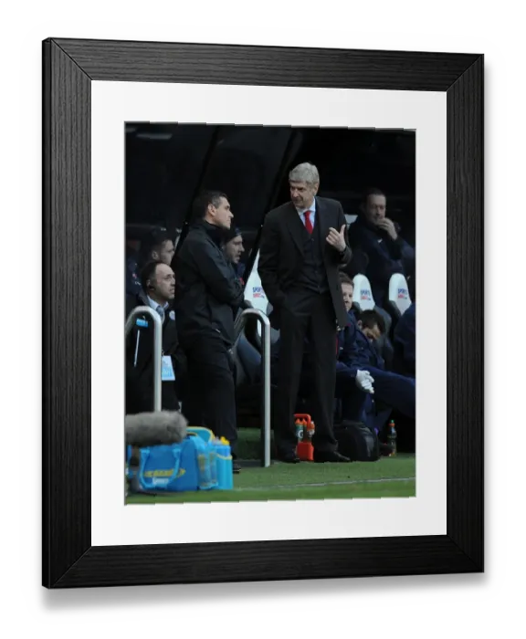 Framed Print : Arsene Wenger Faces Fourth Official Amidst Newcastle-Arsenal Tension (2013-14)