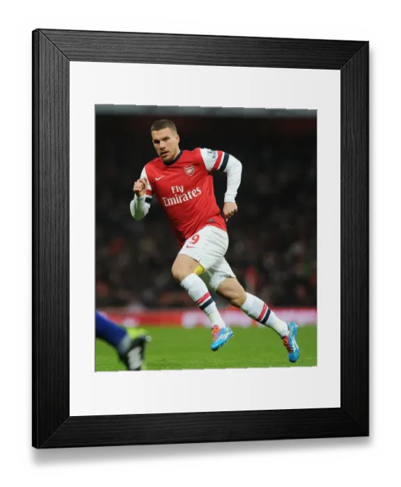 Framed Print : Lukas Podolski in Action: Arsenal vs. Cardiff City, Premier League, 2013-14 Framed Print : Lukas Podolski in Action: Arsenal vs. Cardiff City, Premier League, 2013-14