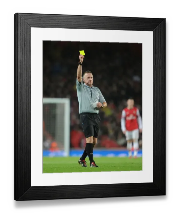 Framed Print : Arsenal vs. Cardiff City: Jon Moss Issues Yellow Cards in Premier League Clash Framed Print : Arsenal vs. Cardiff City: Jon Moss Issues Yellow Cards in Premier League Clash