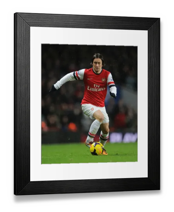 Framed Print : Tomas Rosicky: In Action for Arsenal Against Cardiff City, Premier League 2013-14